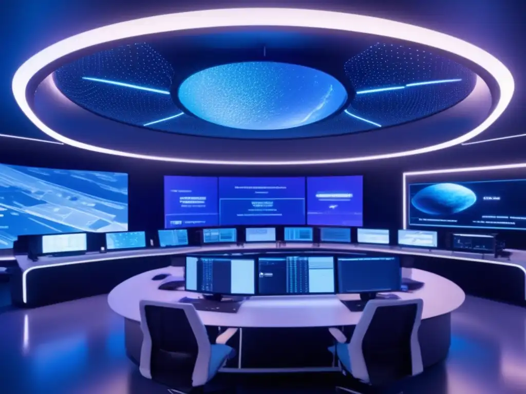 Control room futurista: Evaluación riesgo colisión asteroides