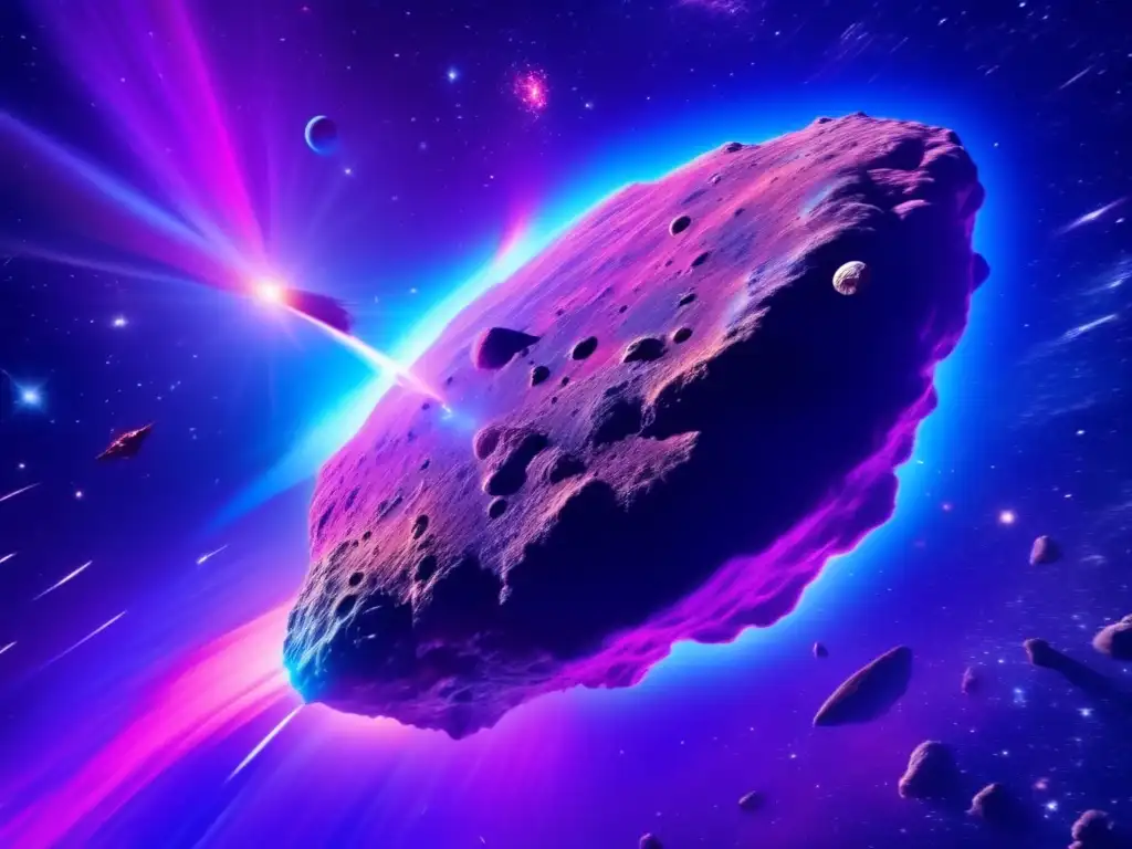 'Colisión cósmica entre asteroide y cometa, mostrando diferencias y belleza en el espacio'