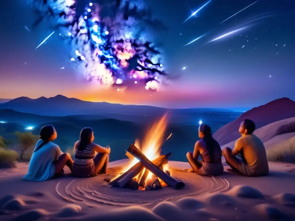 Creencias indígenas sobre asteroides y noche estrellada