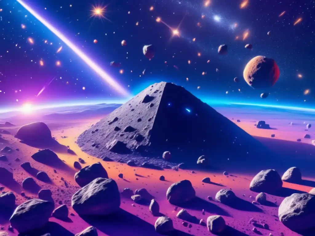 Desafíos regulación minería asteroides: impresionante imagen 8k muestra belleza impactante campo asteroides, destaca relevancia celestiales