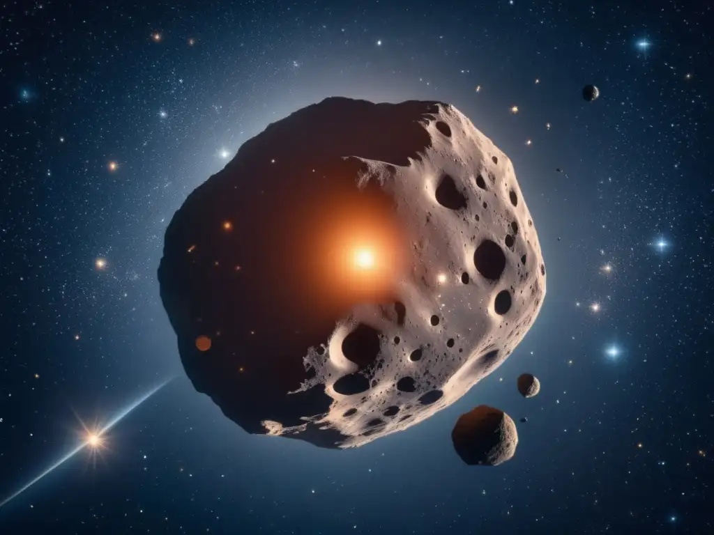 Descubrimiento de asteroides casero en el fascinante cielo estrellado, con un asteroide prominente en primer plano