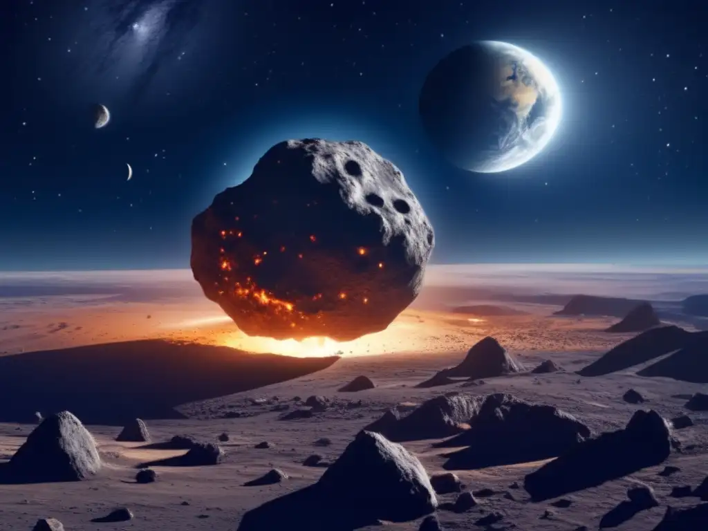 Descubrimiento de asteroides Centauros: amenaza inminente de colisión en la oscura noche estrellada