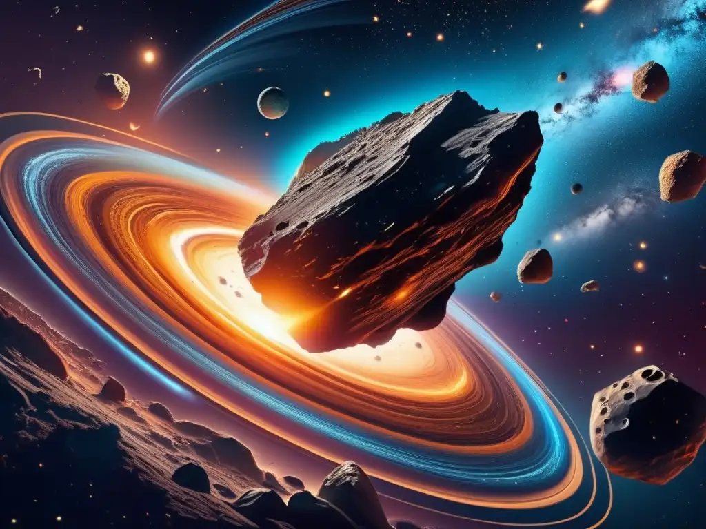 Descubrimiento de asteroides errantes en el universo: espectacular imagen en 8k revela vastedad del espacio, asteroides suspendidos en galaxia espiral