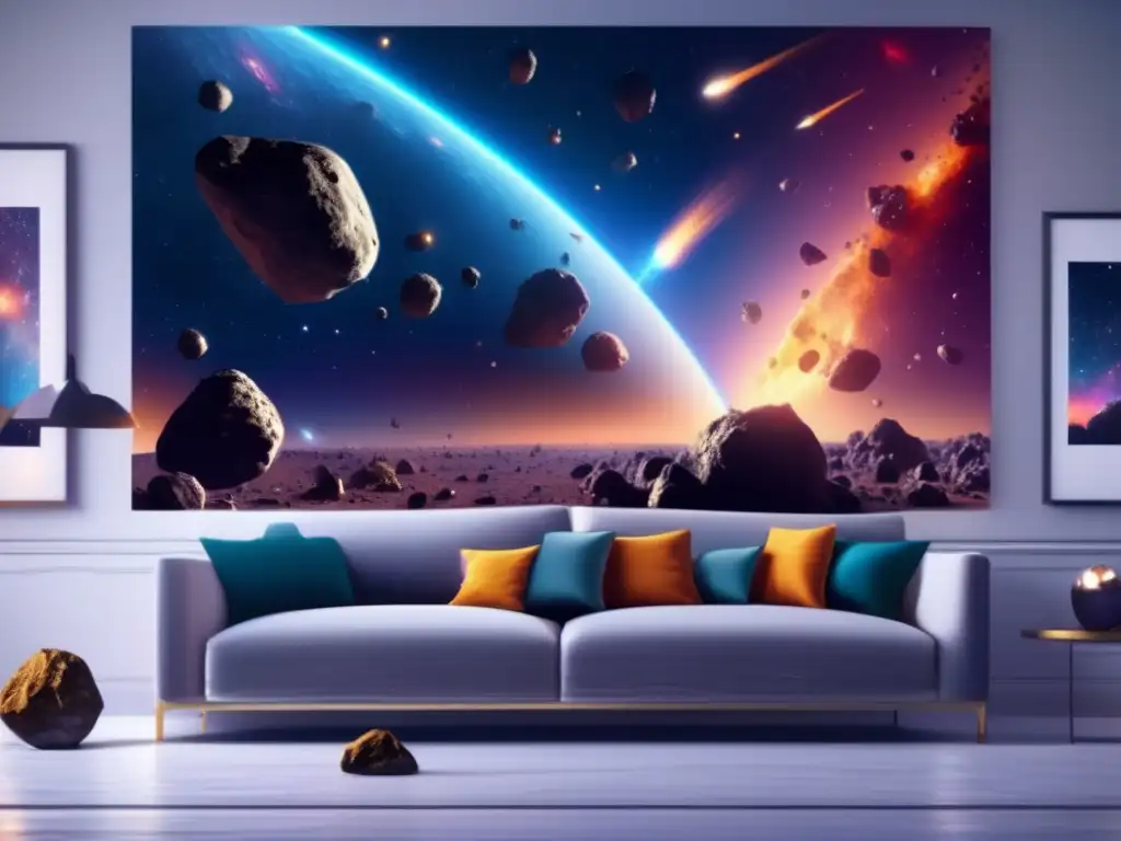 Descubrimiento de asteroides habitables en deslumbrante campo de asteroides 8k en el espacio: minerales ricos y belleza celestial