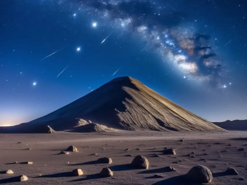 Atravesando el cielo nocturno: asteroide estelar Descubrimiento asteroides terrestre: Imagen impactante del cielo nocturno con un asteroide destacado y detallado surcando el espacio