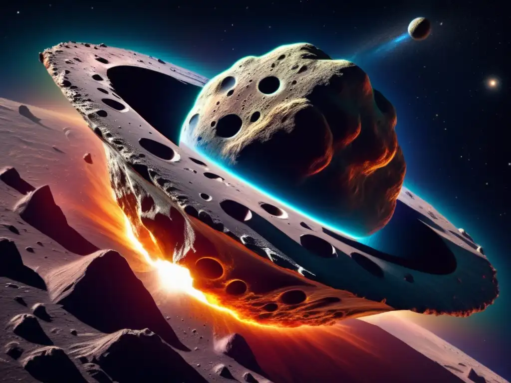 Descubrimiento de vida extraterrestre: asteroida masivo con detalles impresionantes, cráteres profundos y bordes irregulares