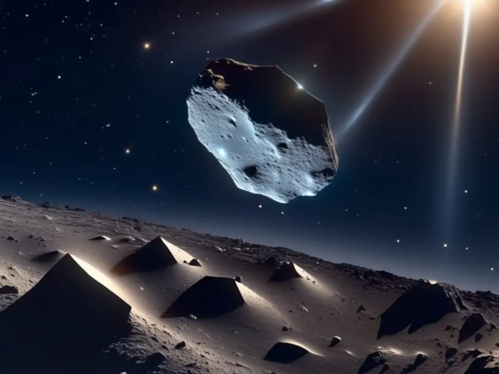 Descubrimiento Rosetta: acercamiento a asteroide Steins, con galaxias y estrellas de fondo