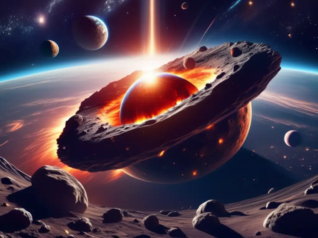 Descubrimientos sobre asteroides y universo: Asteroides amenazantes y la fragilidad de la Tierra en una escena cautivadora