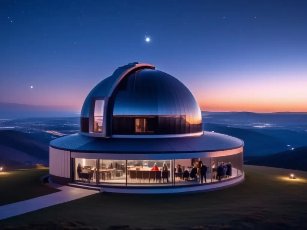 Descubrimientos astronómicos por aficionados de asteroides en observatorio moderno con telescopio potente