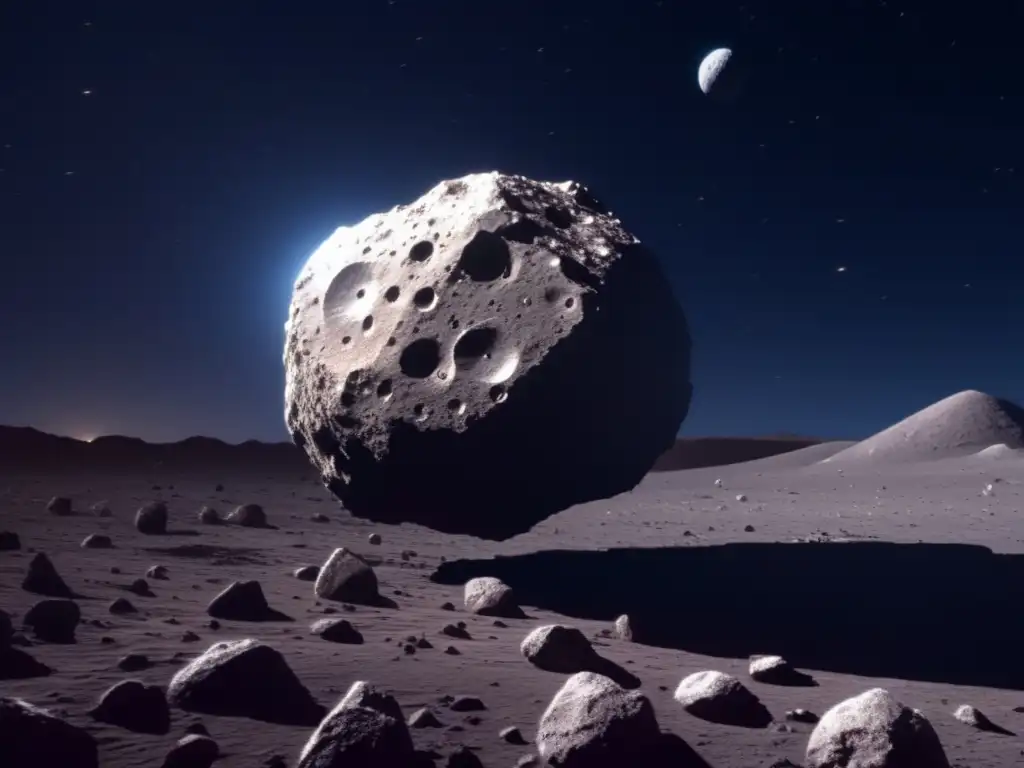 Descubrimientos astronómicos del asteroide Ryugu: Imagen cinematográfica impresionante del asteroide Ryugu flotando en el espacio