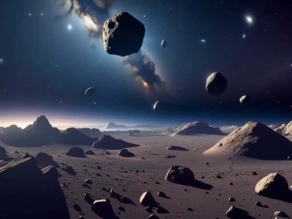 Descubrimientos científicos de asteroides en un campo estelar impresionante de belleza y misterio