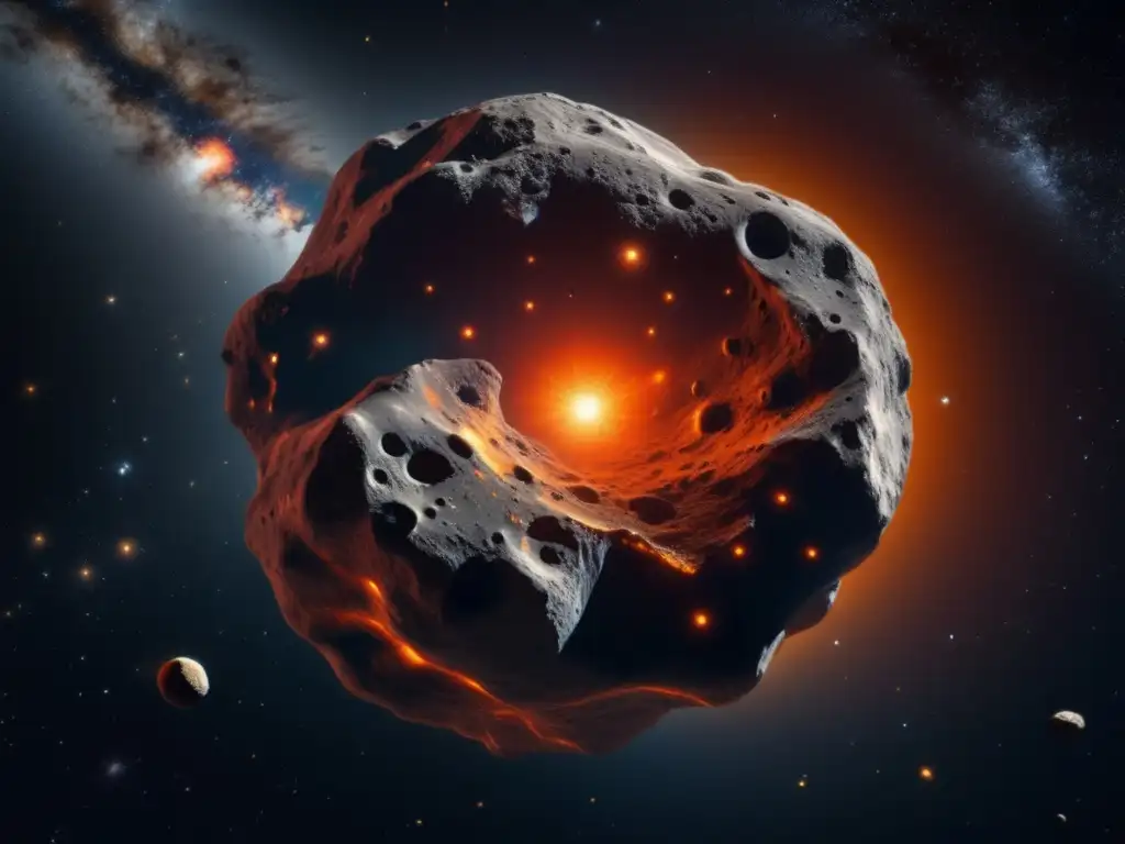 Majestuoso asteroide en el espacio Destino turístico: asteroide basáltico en el espacio