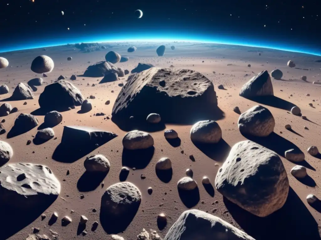 Detalles impresionantes de un campo de asteroides en 8K