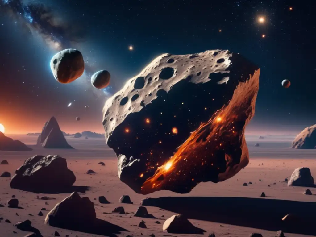 Diferencia entre asteroide y meteorito en el espacio estelar