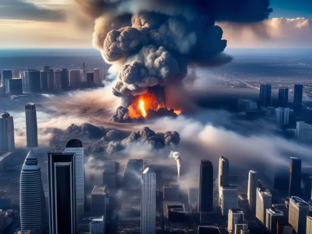 Efectos especiales asteroides cine: Ciudad devastada por impacto de asteroide