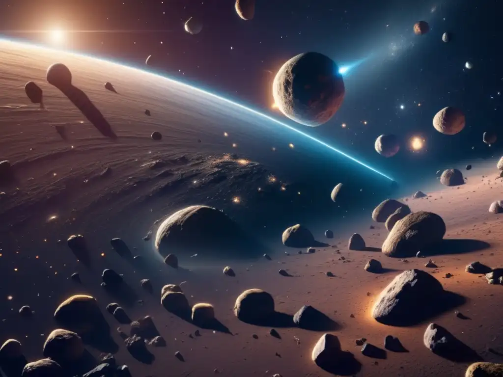 Efectos asteroides evolución vida en fascinante imagen de asteroides suspendidos en el espacio, revelando su potencial y desafíos