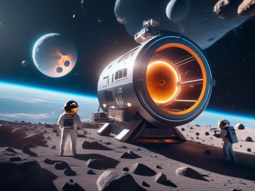 Estación espacial en asteroide con tecnología avanzada Estación espacial en asteroide: Tecnología avanzada y sistemas de soporte vital para la vida humana en minería espacial