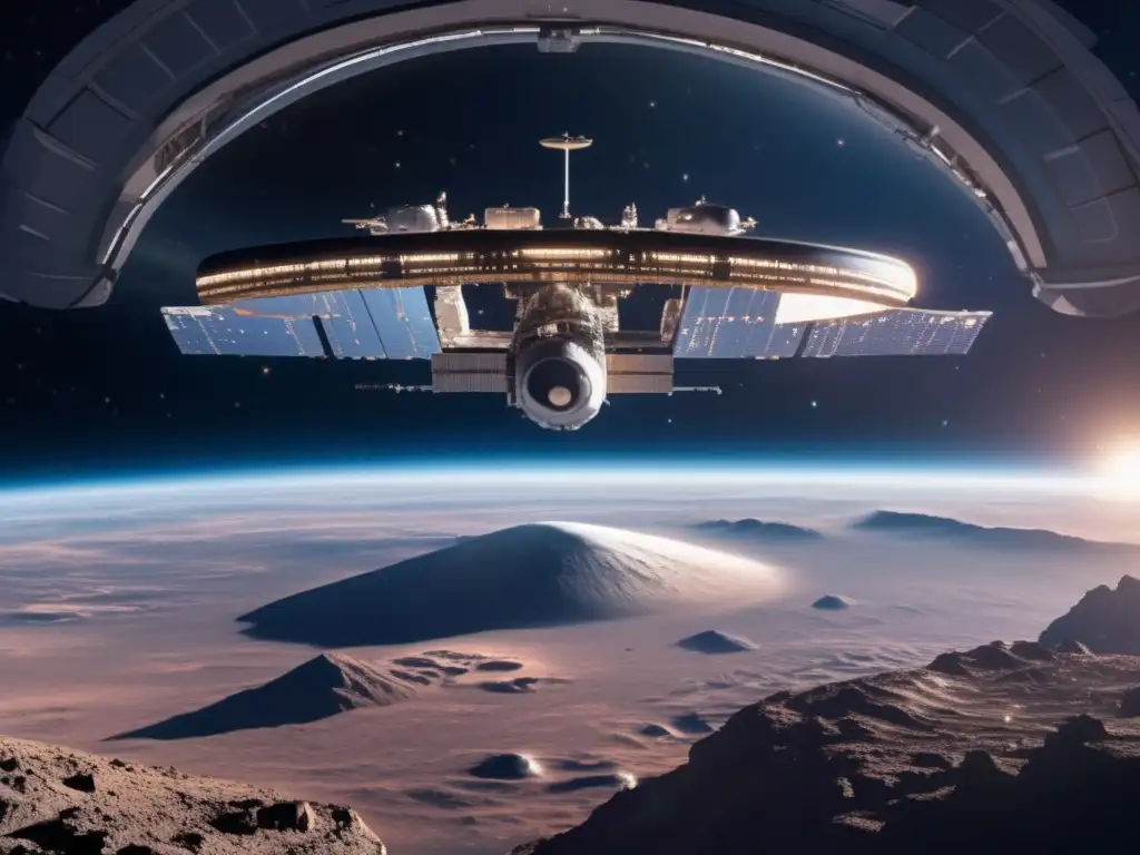 Estación espacial avanzada con vigilancia de asteroides