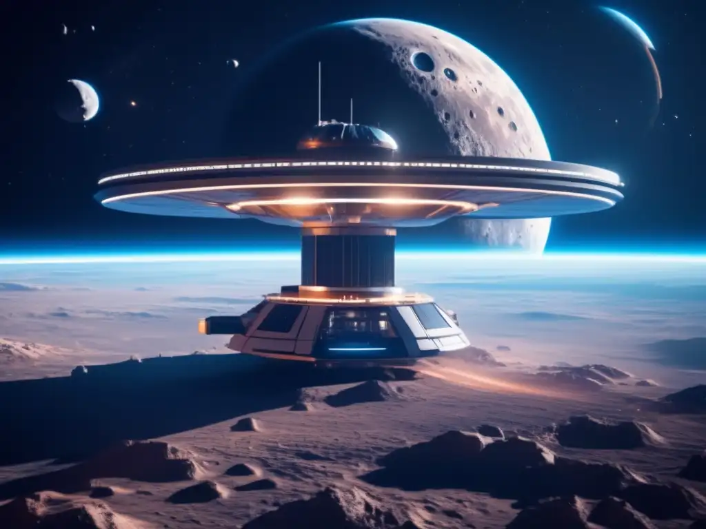 Estación espacial futurista y asteroide con gravedad: defensa contra asteroides utilizando la gravedad