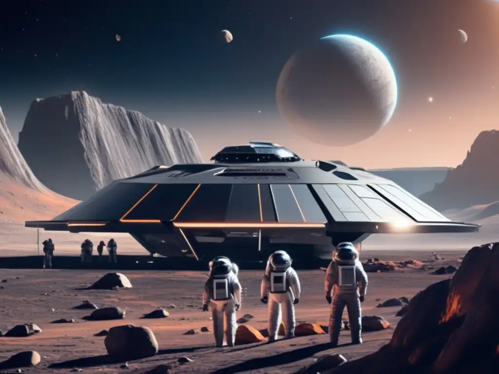 Estación espacial futurista en asteroide: ingenieros adaptando vida terrestre (110 caracteres)