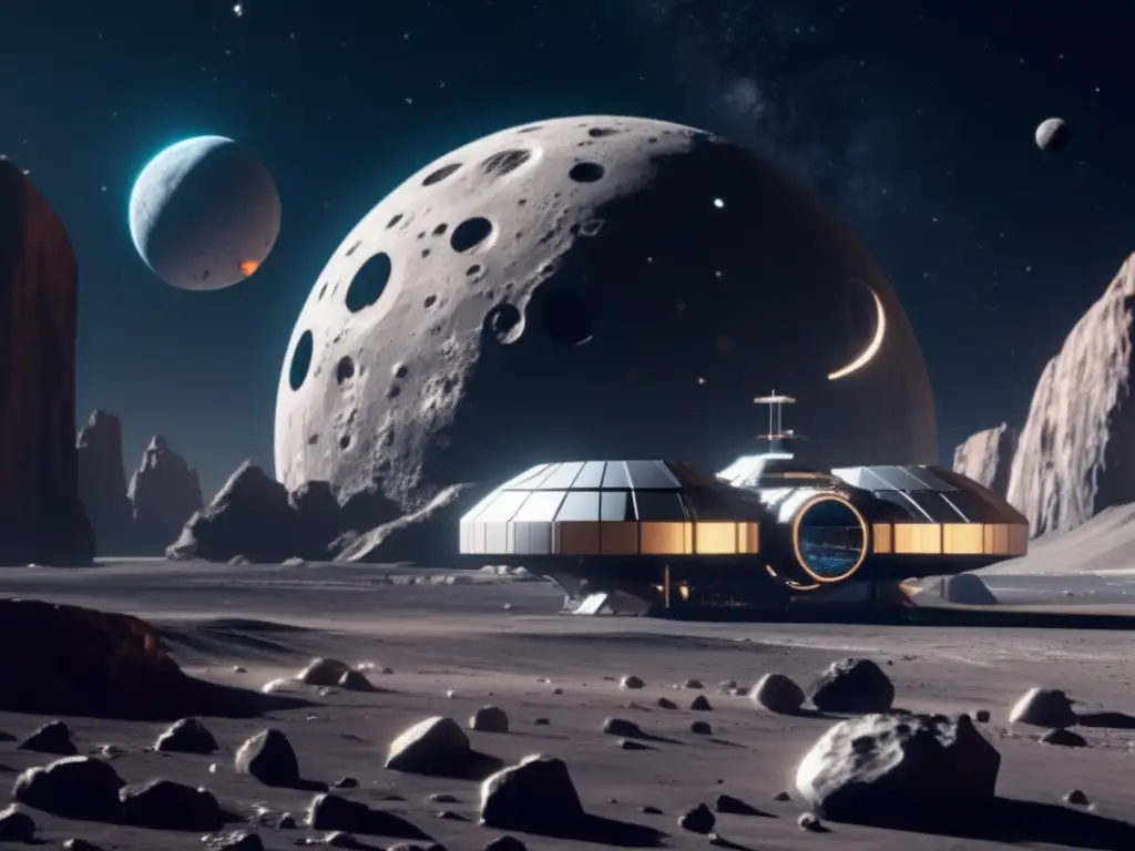 Estación espacial futurista cerca de asteroide: Startups revolucionando viajes espaciales