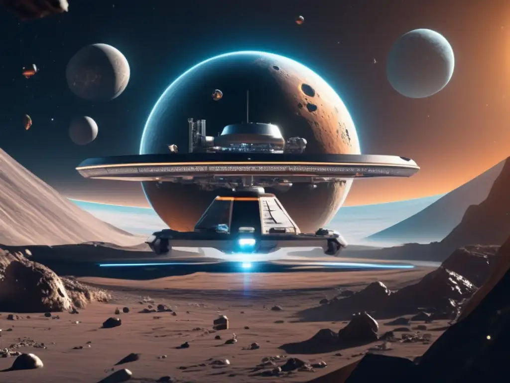 Estación espacial futurista y asteroides: Exploración financiada por magnates tecnológicos