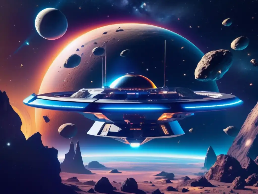 Estación espacial futurista entre asteroides: colonización, desafíos y oportunidades
