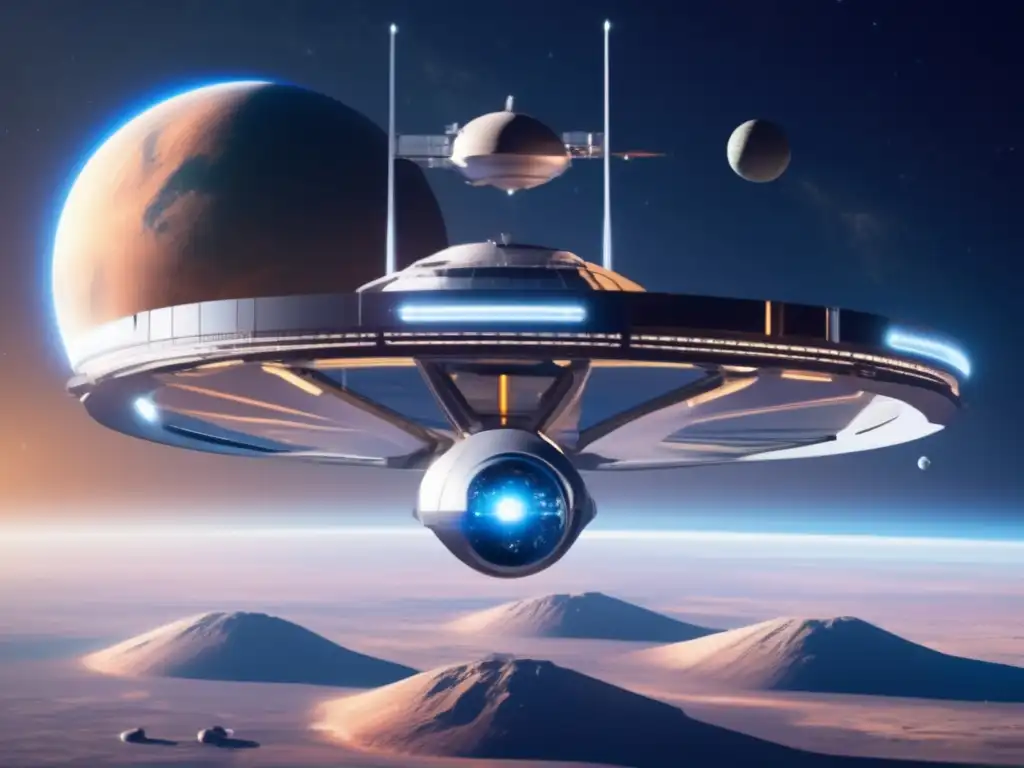 Estación espacial futurista defensa asteroides centauros: estrategias avanzadas, tecnología vanguardista, laboratorios innovadores
