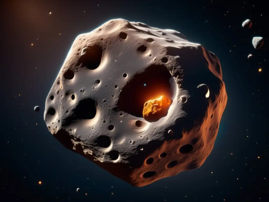 An asteroida en el espacio mostrando su belleza y misterio