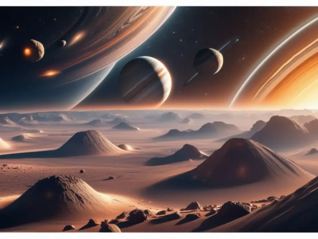 Exploración asteroides espacio: danza planetas, gravedad, belleza celestial