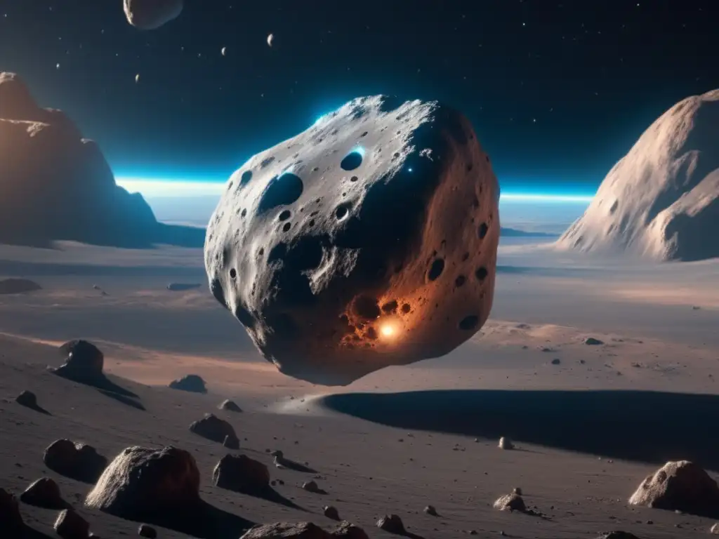 Espacio profundo: Nave espacial se acerca a asteroide masivo, revelando su superficie rocosa y cráteres