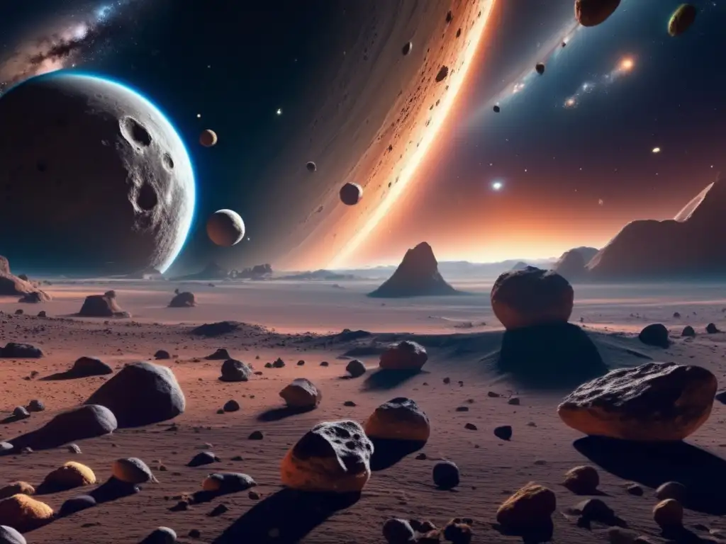 Espectacular imagen 8K muestra asteroides, galaxias y nave espacial