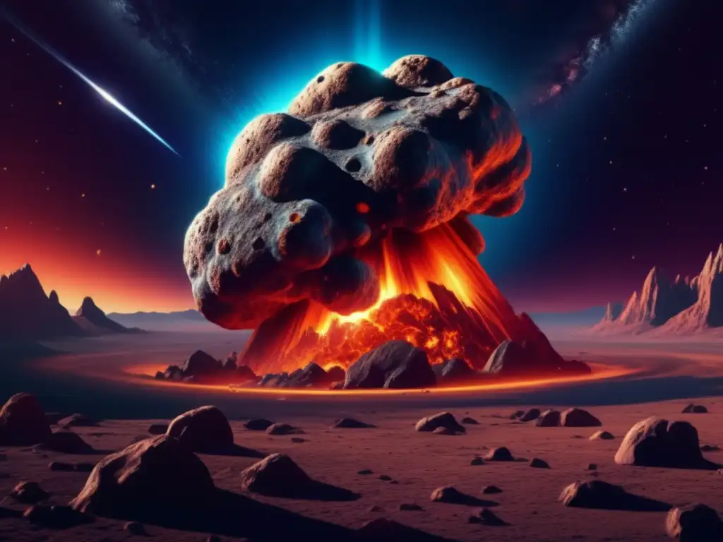 Ficción especulativa: Asteroide 8k amenaza la Tierra con su presencia imponente y paisajes vibrantes