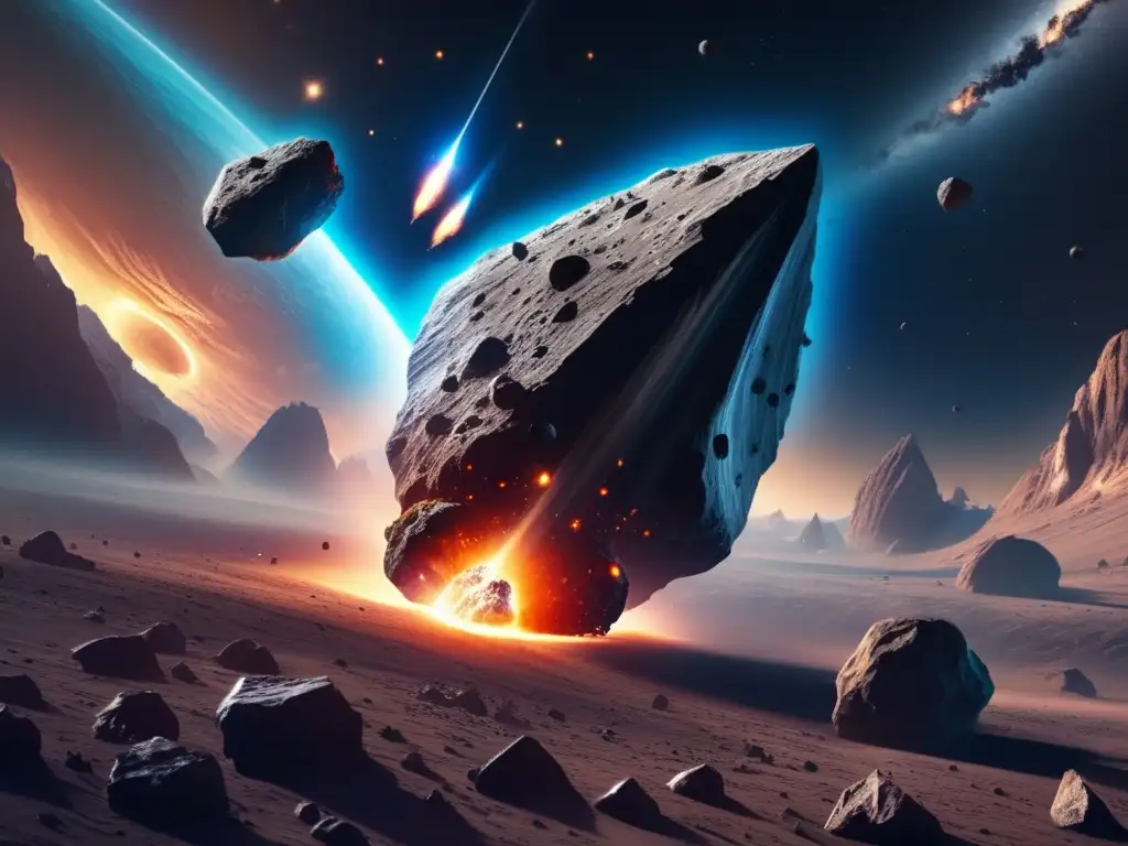 Estrategias desvío asteroides tipo C: impacto cósmico, peligro, colisión, explosión, fuerza, riesgo vida