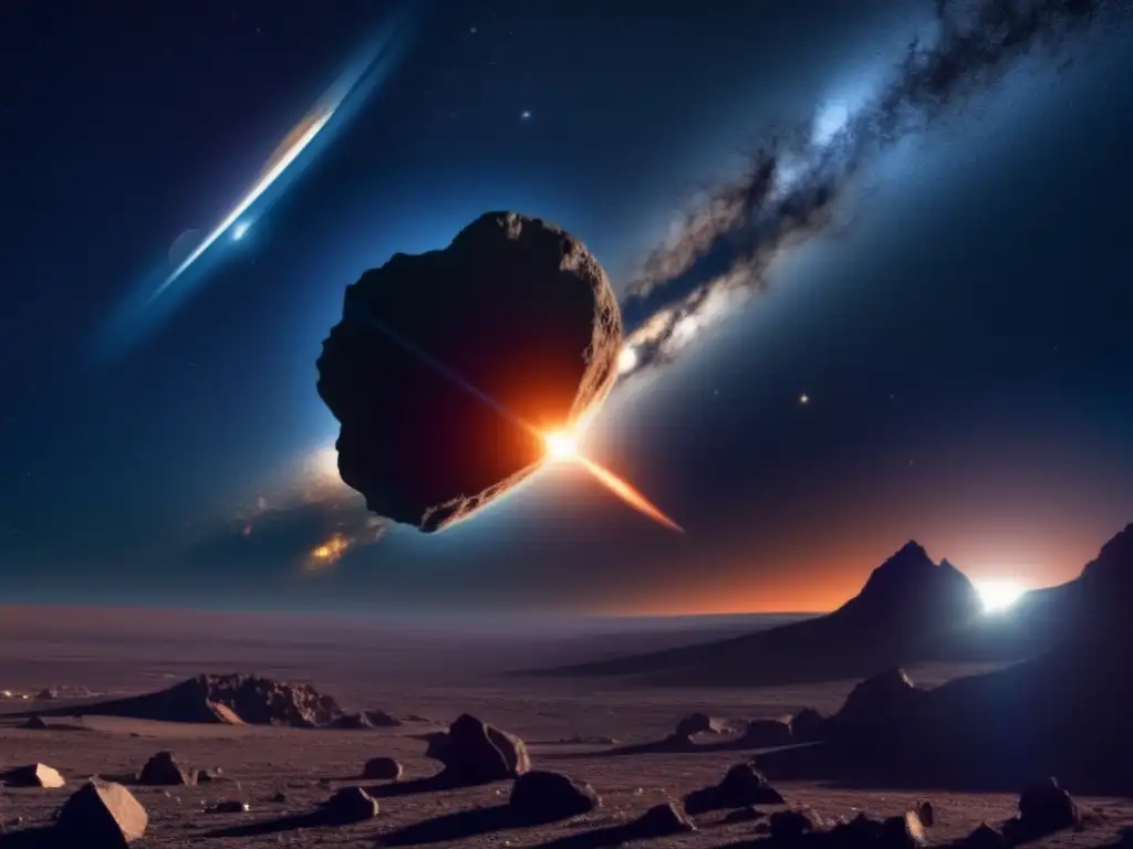 Cosmos estrellado y asteroide S