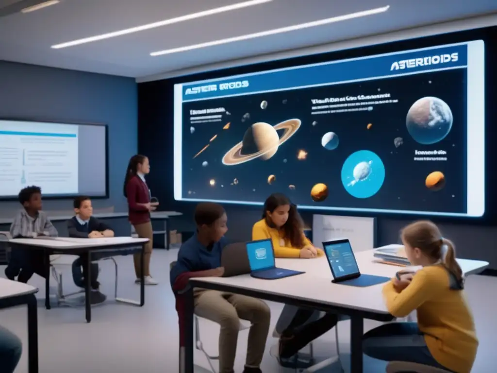 Estudiantes explorando asteroides: Guías didácticas sobre asteroides