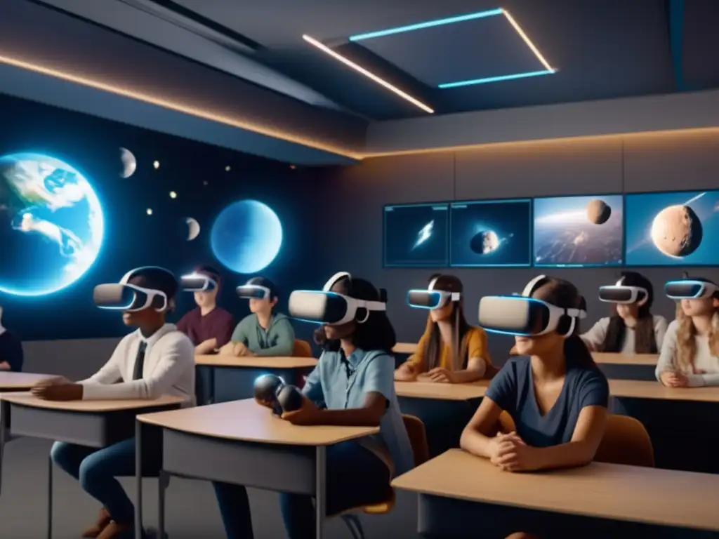 Estudiantes inmersos en experiencia de Realidad Virtual sobre impacto de asteroides en la historia