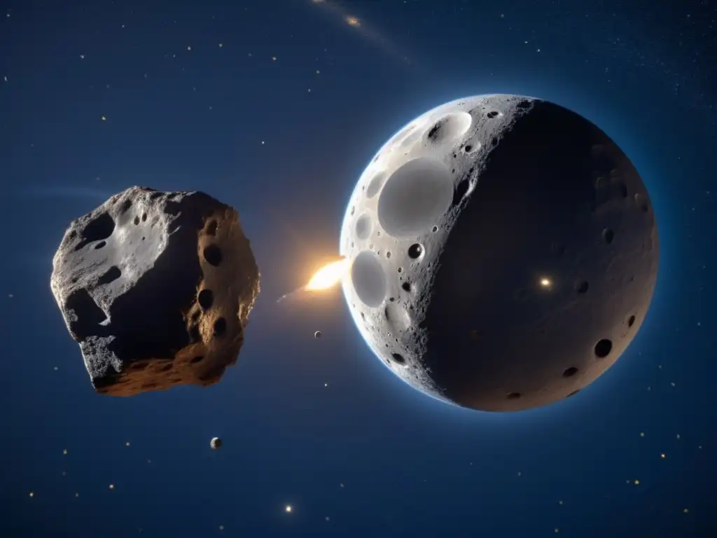 Exploración de asteroides: Galileo y Asteroide Ida, imagen en 8k detallada captura momento impresionante