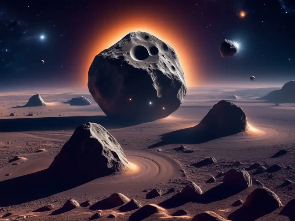 Exploración de asteroides binarios: Imagen impactante de sistema binario de asteroides en el espacio, revelando su belleza y misterio