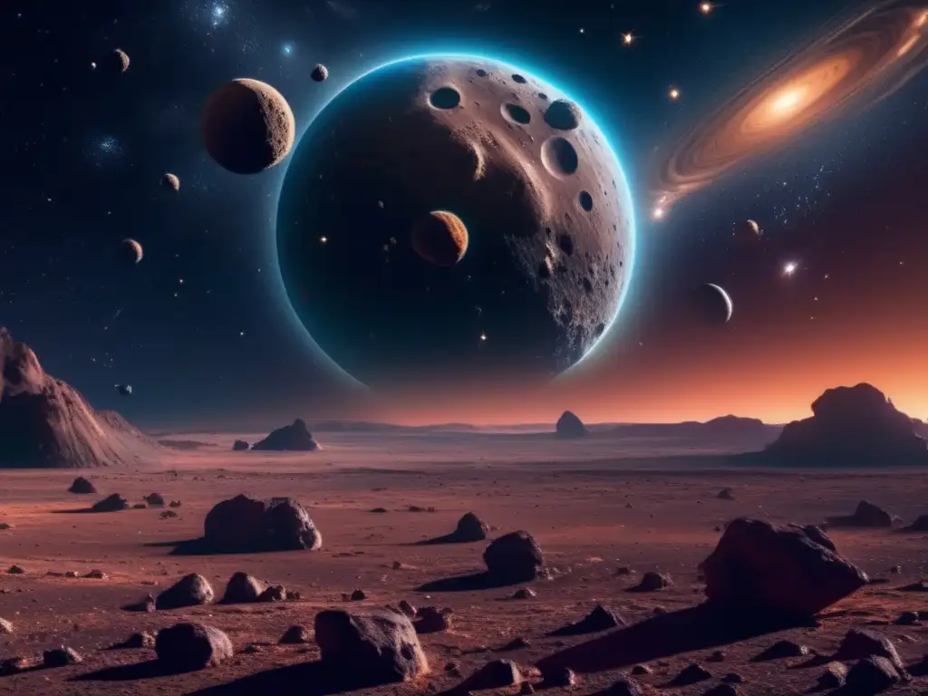 Exploración de asteroides en el espacio: Imagen 8k detallada muestra el poder de la gravedad en objetos celestiales