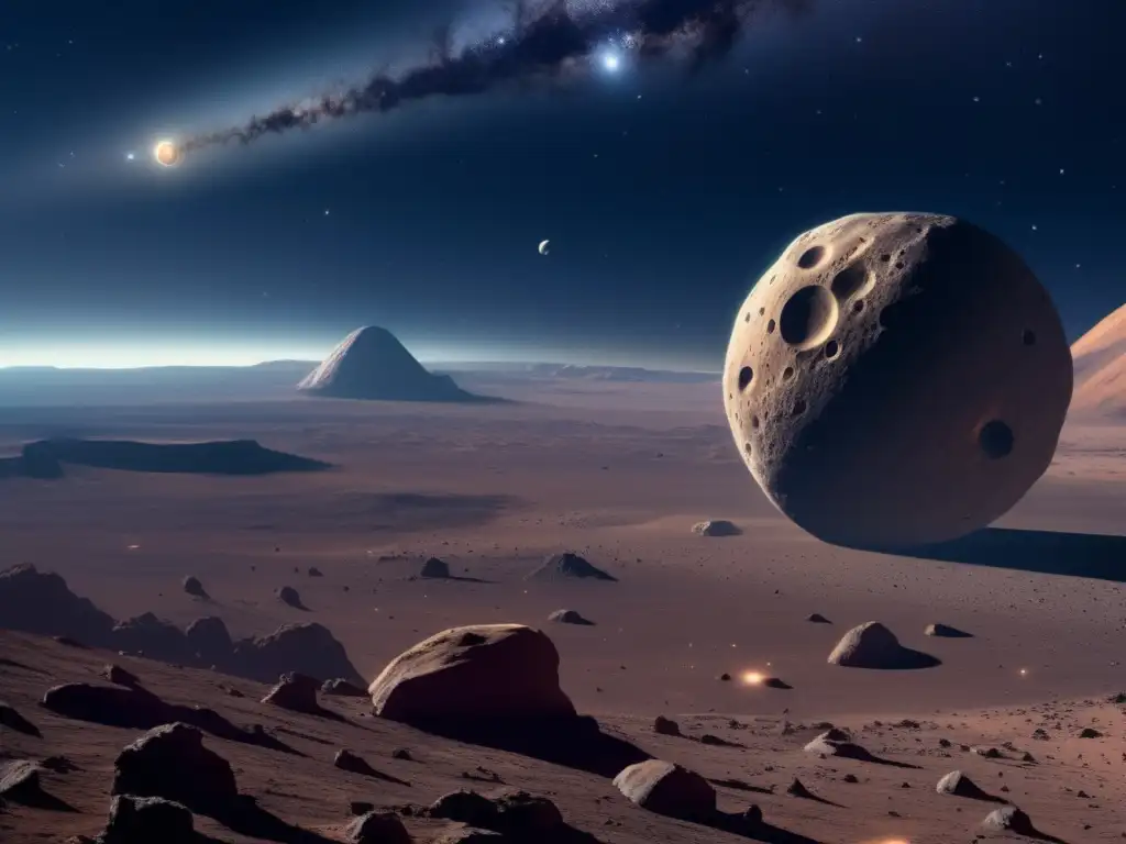 Exploración de asteroides: Oportunidades y peligros en el espacio estrellado y detallado
