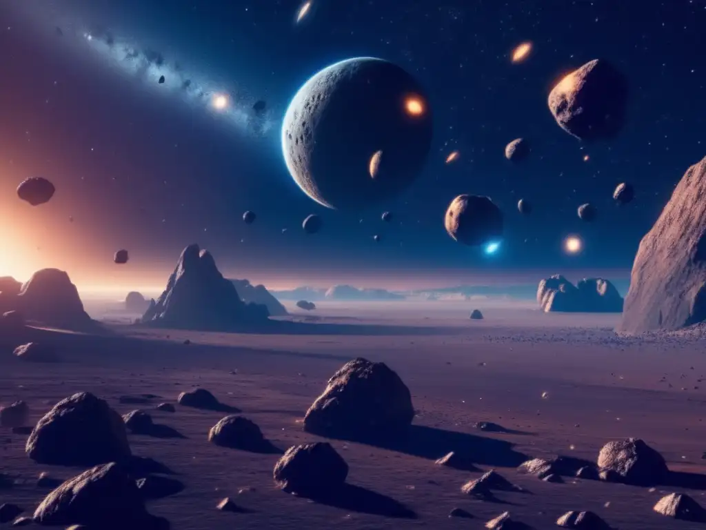 Exploración de asteroides como recurso: Imagen cinematográfica impresionante del espacio
