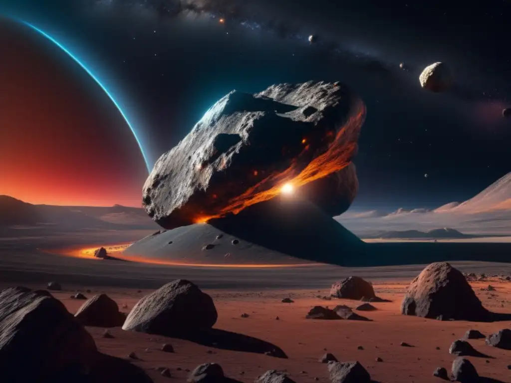 Exploración de asteroides para recursos: Misión épica revolucionaria en imagen 8k ultradetallada