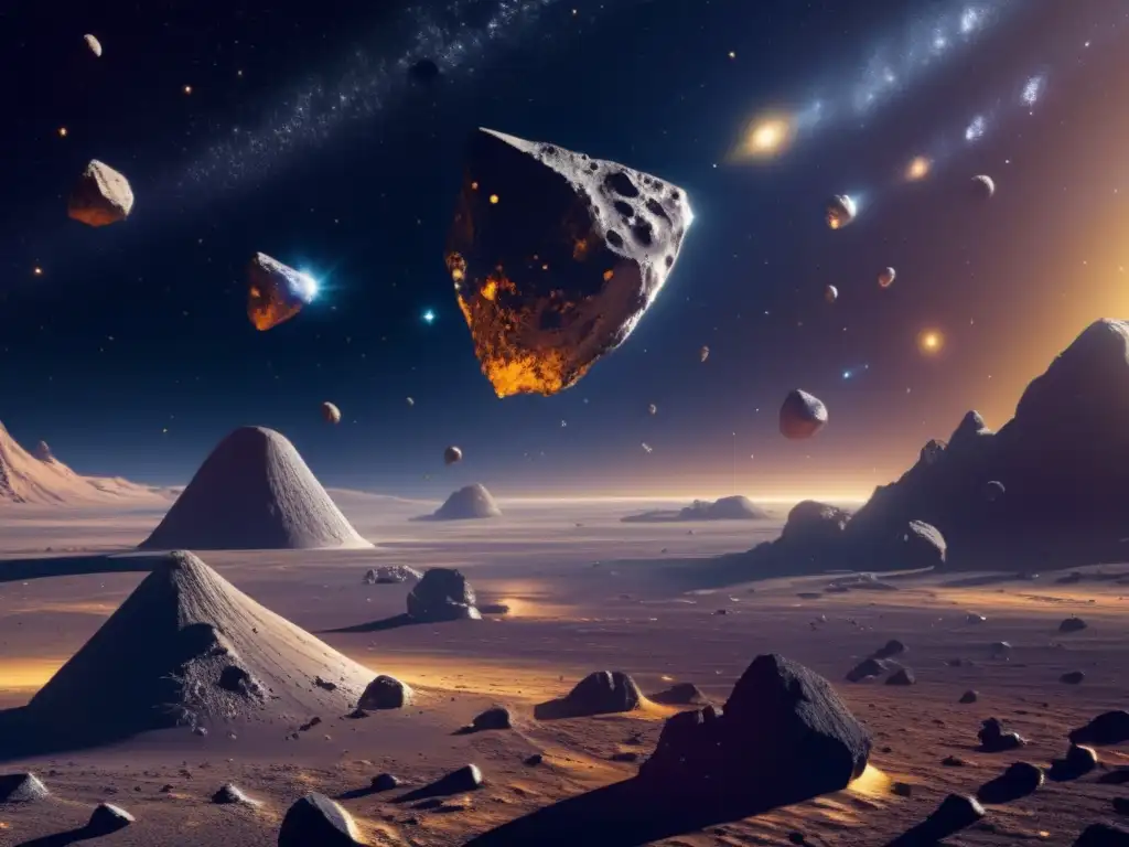 Exploración de asteroides para recursos: minas futuristas extraen metales preciosos en el espacio