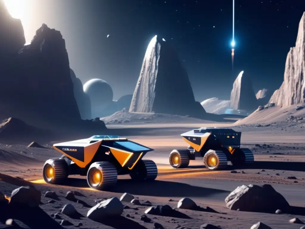 Exploración de asteroides para recursos en una operación minera futurista