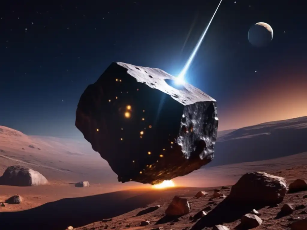 Exploración de asteroides: secretos revelados - Imagen de la nave Deep Impact acercándose al cometa Tempel 1, con el núcleo del cometa en primer plano