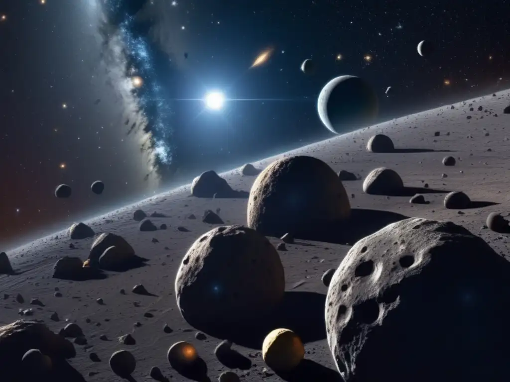 Exploración de asteroides: Sondas y misiones en el impresionante cinturón de asteroides, un vasto espacio lleno de objetos celestiales