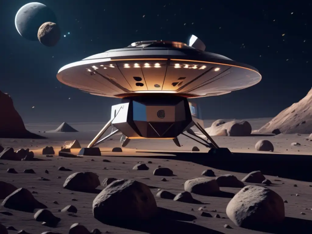 Exploración de asteroides por startups: Proyecto fascinante de sonda espacial en un entorno cósmico futurista