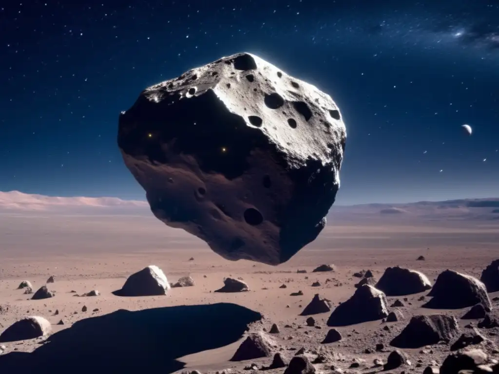 Exploración de asteroides tipo C: asteroide oscuro y irregular en el espacio