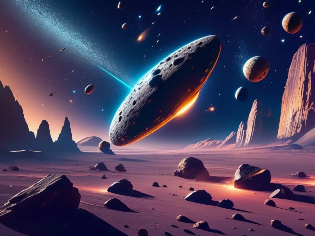 Exploración del cinturón de asteroides: Imagen asombrosa de 8k ultradetallada muestra vasto espacio y multitud de asteroides